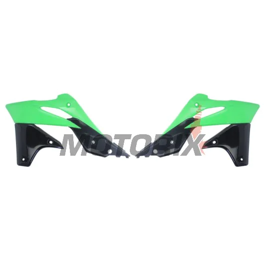 Přední boční plasty -POLISPORT- černé/zelené, KAWASAKI KX 250 2013-2016