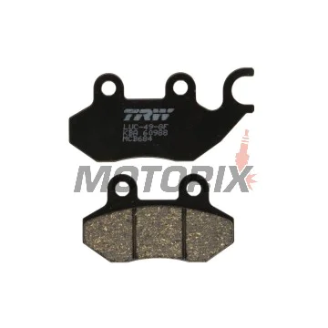 Brzdové destičky -TRW- MCB684, Cagiva Passing/Stella 50-125 1993-1997; Garelli Freeland/Joker/KRS 50-150 2002; Honda Dylan 125 2003-2005; Peugeot Tweet 50-150 2010; PGO T.Rex/PM-X/Charge 50-150 1999-2004; SYM Shark/Red Devil/Jungle 50-125 1997-2005