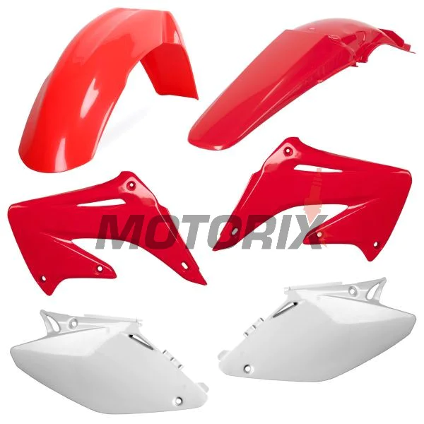 Sada plastů -POLISPORT- červené/bílé, HONDA CR 125/250 2002-2003