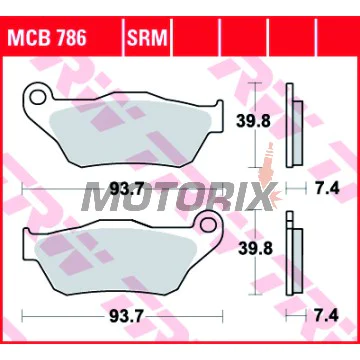 Brzdové destičky -TRW- MCB786SRM, sintrované, Yamaha YP X-Max 125R/250R (2005-2009)