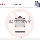 Brzdové destičky -BREMBO- 07BB33LA, Aprilia RSV Mille/RSV1000R, Benelli TnT/Tornado, BMW S1000RR/S1000R