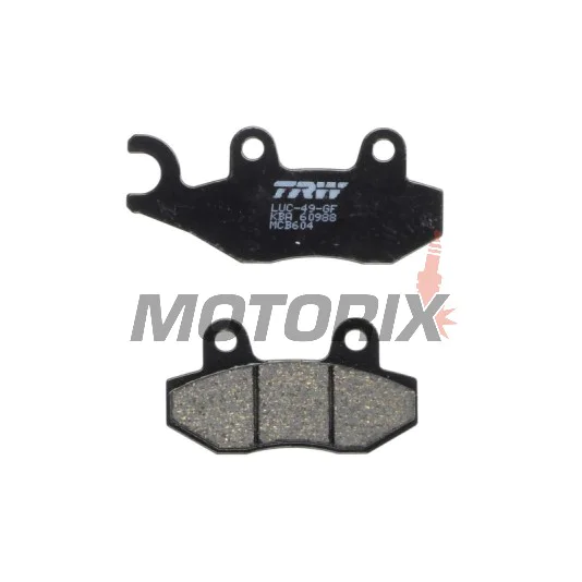 Brzdové destičky -TRW- MCB604, Benelli Caffenero 250, Cagiva Canyon, Elefant, Gran Canyon, Navigator, Honda NSR, VT Shadow 125, XL Varadero 125, Kawasaki Ninja 250R, Bayou 400, Brute Force 750, Suzuki Burgman 400, DR Big 800, Triumph Daytona, Speed Triple