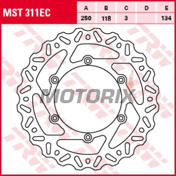 Brzdový kotouč -TRW- MST311EC, 250mm, Suzuki DR/DR-Z125-400, RM125/250, RM-X250 + Yamaha WR125/250/250F/400F/426F/450F, YZ125/250/250F/426F/450F (1988-2020)