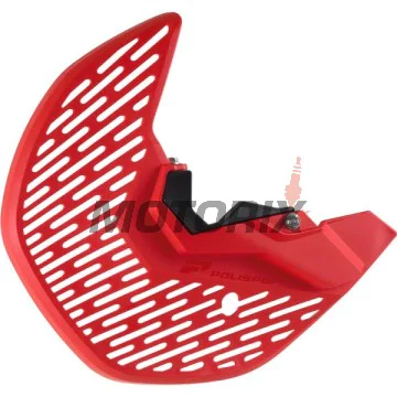 Chránič brzdového kotouče -POLISPORT- s chránič pod tlumiče, červený, HONDA CRF 250/450 2010-2014