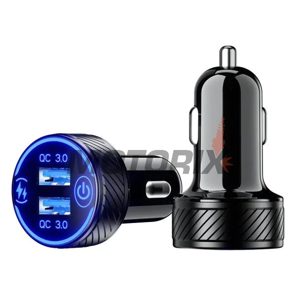 USB adaptér do zapalovače -4 RIDE- 12V, 2xUSB 3.0 + voltmetr - univerzální