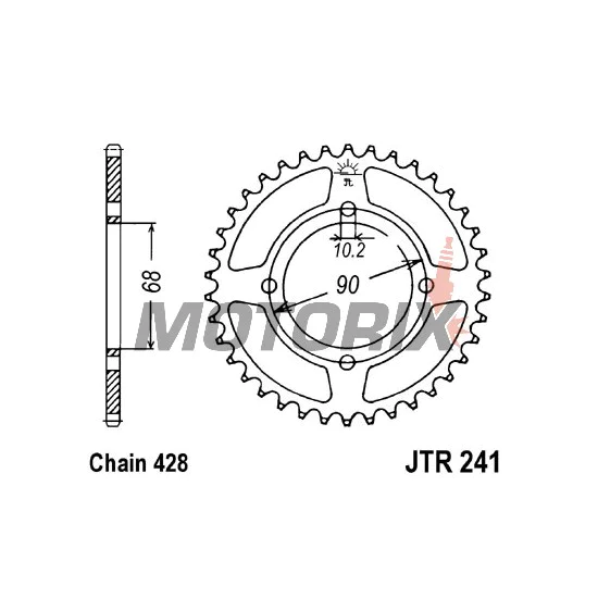 Zadní rozeta -JT- JTR241,45, 45 zubů, ocelový, Honda MTX 125 1983-1995, MTX 80 1987