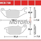 Brzdové destičky -TRW- MCB738, Honda CBR125R, XL125V Varadero, XLR125 (1993-2013)