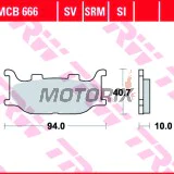 Brzdové destičky -TRW- MCB666, Italjet Jupiter 125/150/250, Linhai Main Street 300 & Monarch 125/150, Yamaha FZ6 Fazer, MT-03 660, TDR/TZR 125, XJ/XJ6 Diversion, Tmax, Virago, Drag Star, Midnight Star