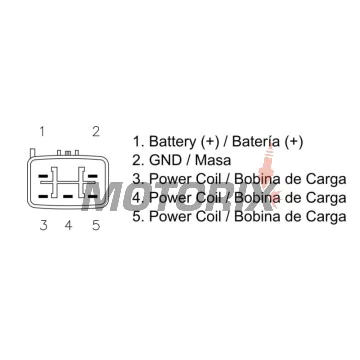 Regulátor dobíjení -DZE- regulátor dobíjení, 12V, 35A, SUZUKI RM-X; YAMAHA XV, YBR, YS 250-1700 1998-2020