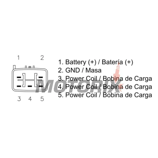Regulátor dobíjení -DZE- regulátor dobíjení, 12V, 35A, SUZUKI RM-X; YAMAHA XV, YBR, YS 250-1700 1998-2020