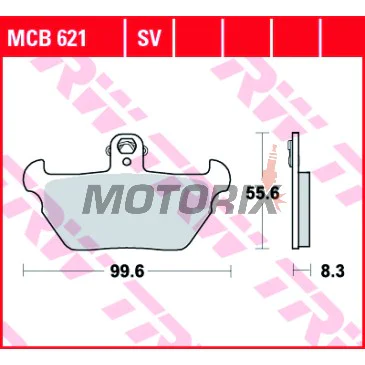 Brzdové destičky -TRW- MCB621SV, BMW K100RS 16V, K100LT ABS, K1100RS/ABS, K1100LT (1990-1998), R80/R80R (1991-1994)