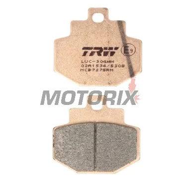 Brzdové destičky -TRW- MCB727SRM, sintrované, Benelli Adiva 125/150 (1999-2005), Gilera Runner 125/180/200 (2001-2013), Vespa/Piaggio DNA, GT, GTS, GTV, GTX, Hexagon, Granturismo 125/150/200/300 (2000-2016)