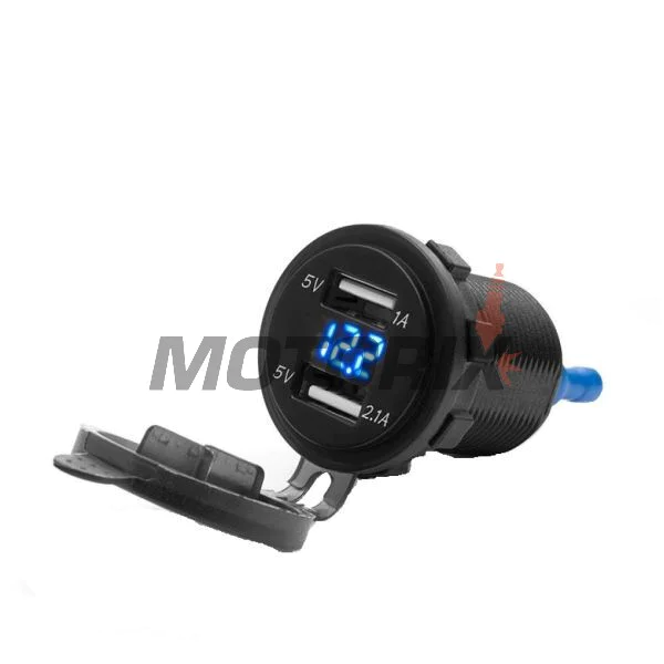 USB adaptér -4 RIDE- 12V, 2xUSB (1A + 2.1A), 2 pinů - univerzální