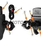 Držák telefonu -4 RIDE- s bezdrátové nabíječka + USB C, antivibrační - univerzální