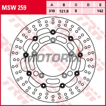 Brzdový kotouč -TRW- MSW259, 310mm, Suzuki DL650/1000 V-Strom XT ABS, GSF650/1250 Bandit ABS, GSR600/750, GSX650F/1250FA, Hayabusa 1300, B-King, GSX-S750, M109R/VZR1800 Intruder (1997-2020)