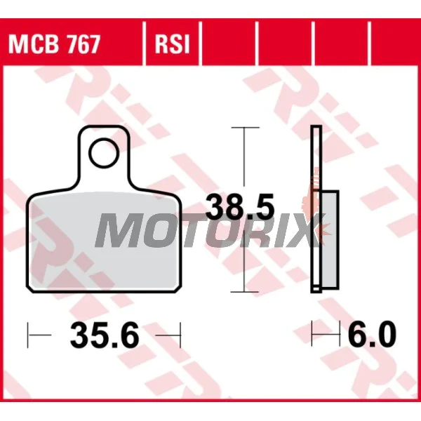 Brzdové destičky -TRW- MCB767, Gas Gas Randonne 125, Husqvarna CR 50 (2011-2012), SM 50 (2011)