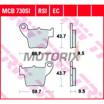 Brzdové destičky -TRW- MCB730SI, Aprilia MXV, Honda CR/CRE/CRF/CRM - 125-500cc, 2000-2014