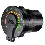 USB adaptér -4 RIDE- 12V, 2xUSB 3.0 + voltmetr, 2 pinů - univerzální