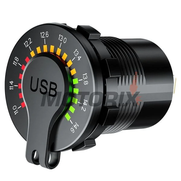 USB adaptér -4 RIDE- 12V, 2xUSB 3.0 + voltmetr, 2 pinů - univerzální
