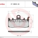 Brzdové destičky -BREMBO- 07BB3884, BMW G310/Ducati 939-1262/Triumph Tiger 1215