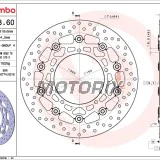 Brzdový kotouč -BREMBO- 78B40860, Yamaha FZ8/Fazer 800 (N/S/ABS), YZF-R1 1000
