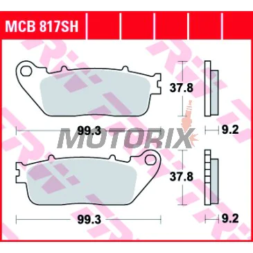 Brzdové destičky -TRW- MCB817SH, Honda CD 250U, CH 125 Spacy, MBX 50SD, VFR 1200F; Hyosung Comet/GT/GV Karion/RX/XRX 125/250/650/700; Kymco Nexxon 50, Pulsar 125 - 50/125/250/650/700/1200cc, 1985-2010