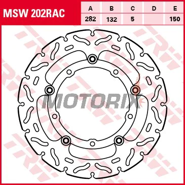 Brzdový kotouč -TRW- MSW202RAC, 282mm, Yamaha MT-07/Moto Cage/Tracer (2014-2019), Tracer 700GT (2019), XSR700/Xtribute (2016-2019), XTZ700 Tenere (2019)