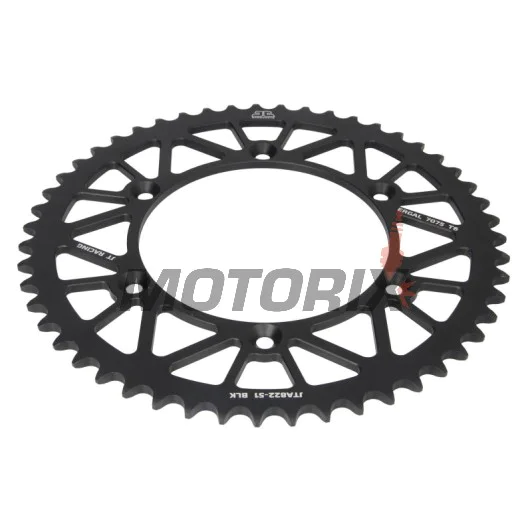 Zadní rozeta -JT- JTA822,51BLK, 51 zubů, černý, hliníkový, Gas Gas EC 200 2000-2002, Husqvarna TE 350 1990-1995, TE 449/511 2011-2012