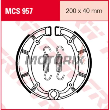 Brzdové čelisti -TRW- MCS957, 200x40mm, Yamaha XJ650-750 Seca/XV535-1100 Virago-TR1/XVS650 Drag Star Classic (1980-2007)