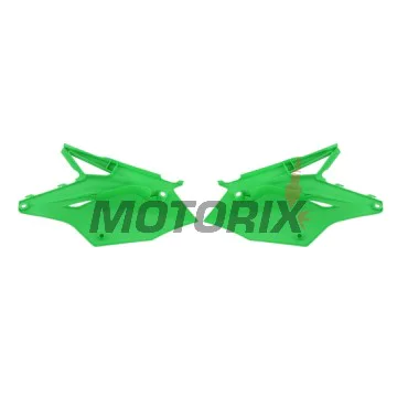 Zadní boční plasty -POLISPORT- zelené, KAWASAKI KX 250 2017-2020