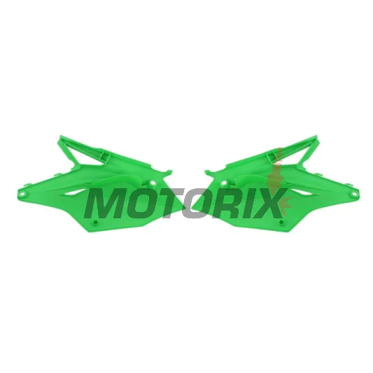 Zadní boční plasty -POLISPORT- zelené, KAWASAKI KX 250 2017-2020