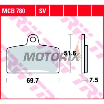 Brzdové destičky -TRW- MCB780, Aprilia RS4 50, Derbi GPR 125 Nuda, Rieju Tango 125/125 Pro