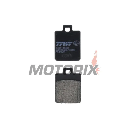 Brzdové destičky -TRW- MCB827, Gilera Runner/SP 50 (1999-2010), Stalker 50 (1997-2001), Piaggio/Vespa ET2 50 (1997-2005), ET4 50/125/150 (1996-2009), LX/LXV 50/125/150 (2005-2017), Liberty 50/125/150/200 (1997-2015), MP3 125-500 (2006-2015), NRG mc2/mc3 5