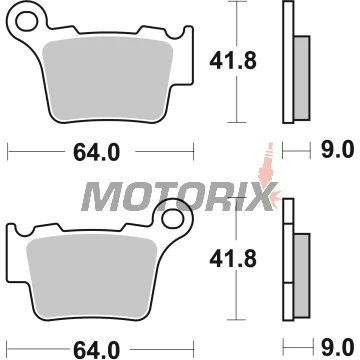 Brzdové destičky -BREMBO- 07BB27TT, BMW G450X 2008/Husqvarna CR125, SM450R-RR, SM510R, TC250-510, TE250-510, WR125 2005-2011/KTM EXC, EXC-F, MX, SMR, SX, SX-F 125-560 2000-2011/SWM MC250S, RS125R-340S, SM125R 2016