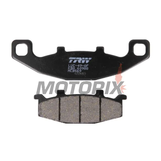 Brzdové destičky -TRW- MCB569, Hyosung GT250 Naked, Kawasaki Vulcan/Twister/Ninja/GPZ/GTR/KLE/Zephyr/ZZR/ZX 250-1100, Suzuki DR Big 800, GS500E, Bandit 400, GSX1100G, VX800 (1987-2007)