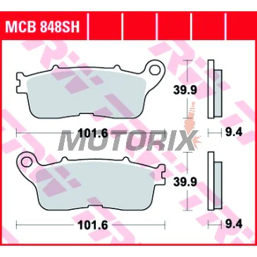 Brzdové destičky -TRW- MCB848SH, Honda VFR1200F DCT V4 (2012-2013)
