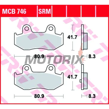 Brzdové destičky -TRW- MCB746SRM, sintrované, Suzuki Burgman AN400/400S (2001-2005)