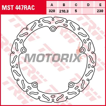Brzdový kotouč -TRW- MST447RAC, 320mm, Honda Integra 700/750 DCT + NC700S/NC700X/NC750X + NM4 Vultus 750 (2012-2016)