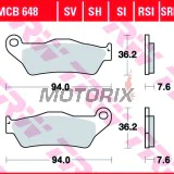 Brzdové destičky -TRW- MCB648, Alfer 250, Aprilia MX/Mana/Pegaso/RST, ATK Cross/Enduro, BMW G450X/HP2, Ducati Monster, Gas Gas EC, Husqvarna SM/TE/WR, KTM Adventure/EXC/SX, Moto Guzzi Stelvio, Yamaha TT/Majesty