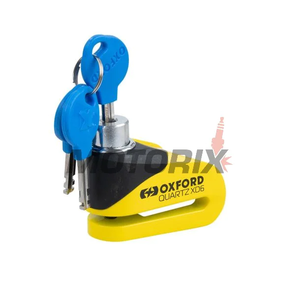 Zámek brzdového kotouče -OXFORD- Quartz XD6 6mm, žlutý/černý