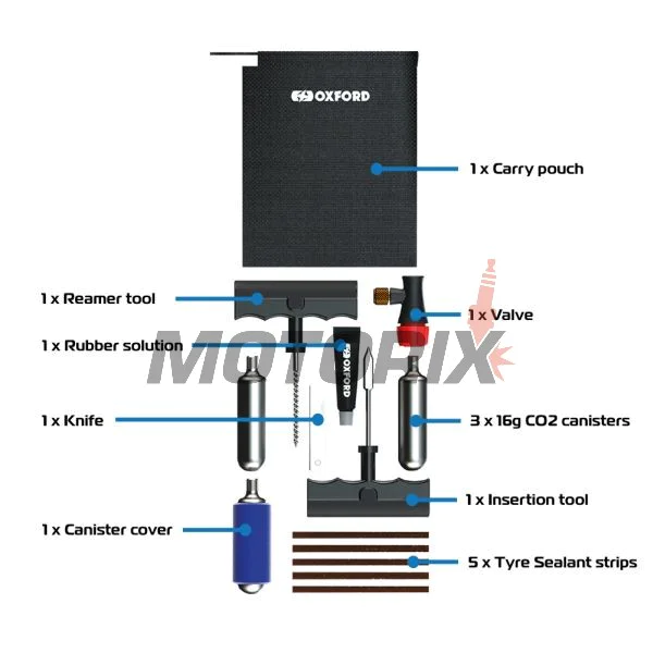 Sada na opravu pneumatiky -OXFORD- CO2 Tyre Repair Kit 1