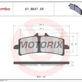 Brzdové destičky -BREMBO- 07BB37SR, Ducati Panigale/Diavel/1098/1198, BMW S1000RR, Aprilia RSV4, KTM Super Duke, Suzuki Hayabusa/GSX-R, MV Agusta F3/F4