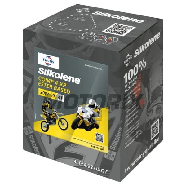 Motorový olej -SILKOLENE- 20W50 - XP, polosyntetika + ester, 4L CUBE