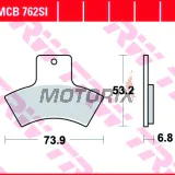 Brzdové destičky -TRW- MCB762SI, Polaris Scrambler 500 4WD (2000-2005), Polaris Sportsman 335/400/600 (1999-2006), Polaris Trail Blazer 250 (1999-2005), Polaris Trail Boss 330 (2003-2005), Polaris Xpedition 325 (2000-2001), Polaris Xplorer 250/400 (1999-2