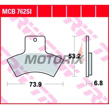 Brzdové destičky -TRW- MCB762SI, Polaris Scrambler 500 4WD (2000-2005), Polaris Sportsman 335/400/600 (1999-2006), Polaris Trail Blazer 250 (1999-2005), Polaris Trail Boss 330 (2003-2005), Polaris Xpedition 325 (2000-2001), Polaris Xplorer 250/400 (1999-2