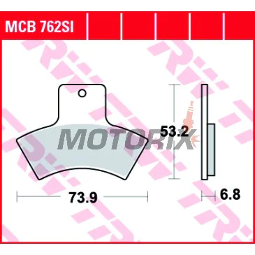 Brzdové destičky -TRW- MCB762SI, Polaris Scrambler 500 4WD (2000-2005), Polaris Sportsman 335/400/600 (1999-2006), Polaris Trail Blazer 250 (1999-2005), Polaris Trail Boss 330 (2003-2005), Polaris Xpedition 325 (2000-2001), Polaris Xplorer 250/400 (1999-2