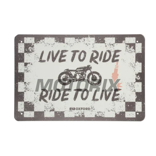 Garážová cedule -OXFORD- Live to Ride, 200x300mm