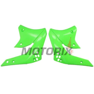 Přední boční plasty -POLISPORT- zelené, KAWASAKI KX 250 2006-2008