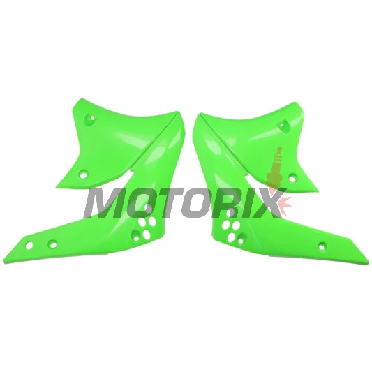 Přední boční plasty -POLISPORT- zelené, KAWASAKI KX 250 2006-2008
