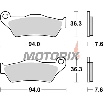 Brzdové destičky -BREMBO- 07BB04TT, Aprilia Pegaso & MX, Cagiva Elefant, Ducati Monster & Multistrada, Gas Gas EC, Gilera Nexus, Husaberg FE/FC, Husqvarna TE/WR/SM, KTM EXC/LC4/SX, MBK Doodo, Piaggio X9, Suzuki Burgman, Yamaha TT & Majesty